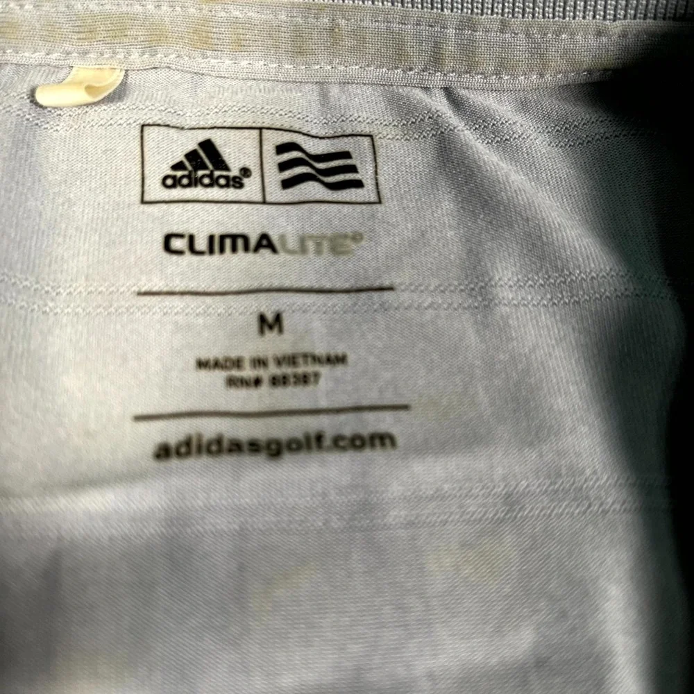 Adidas Climalite Polo Shirt Men Medium Gray High Low Hem Golf Tennis Performance